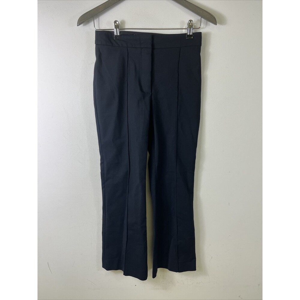 Derek Lam 10 Crosby Women's Flared Leg Pleated Dress Pants Black Size 0 26x27